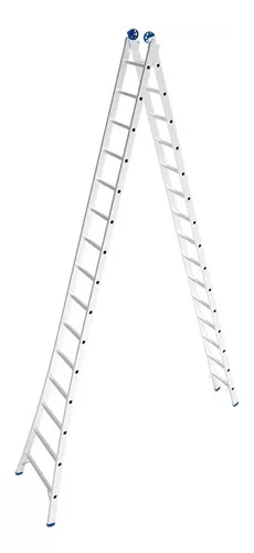 ESCADA EXTENSIVA ALUMINIO 15 DEGRAUS AZIMUT ALUMINIOS REAL - UNID