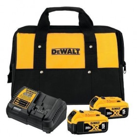 KIT COM 2 BATERIAS 5AH 20V MAX LI-ION CARREGADOR BIVOLT E BOLSA - DEWALT-DCB205C2K-BR