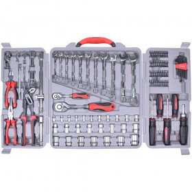 JOGO DE FERRAMENTAS EM AÇO CROMO VANÁDIO 110 PEÇAS WORKER