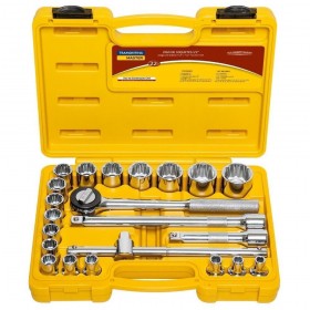 JOGO DE SOQUETES SEXTAVADO COM ENCAIXE DE 1/2 POL. E MALETA - 22 PEÇAS - TRAMONTINA- 43600022