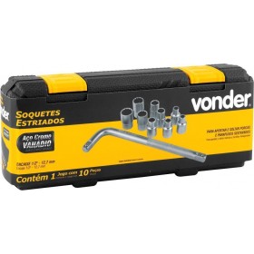 JOGO SOQUETE ESTR ENC 1/2"  08A20MM 10PC VONDER 3029012010 - UNID